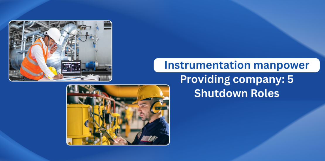 Instrumentation engineers and technicians in safety gear performing a maintenance audit during an industrial plant shutdown.