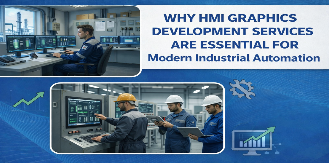Control room engineer operating ISA-101 compliant HMI graphics development services interface for industrial automation plant in UAE and GCC.