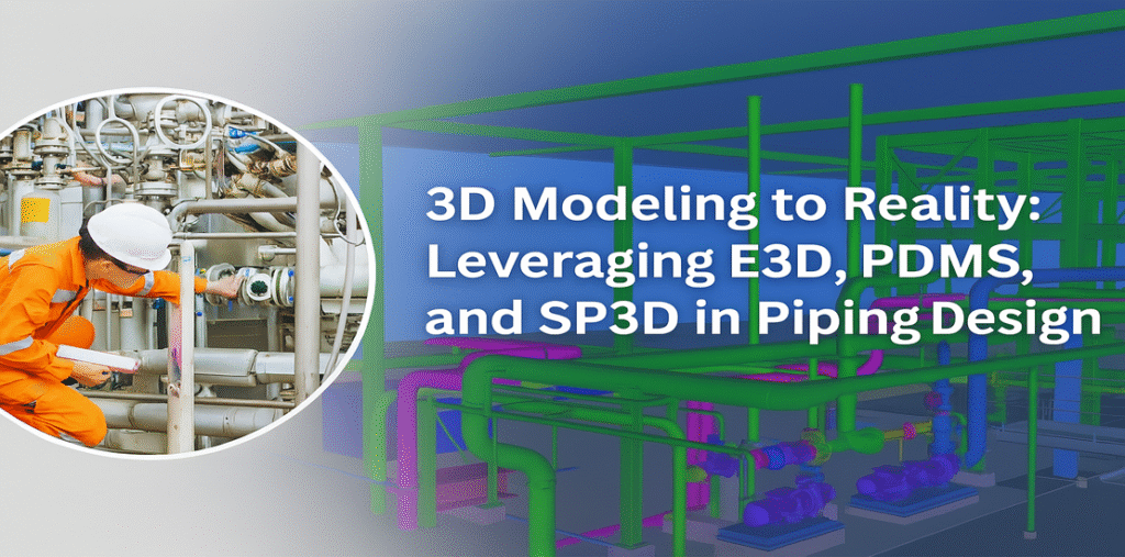 3D piping model created using E3D, PDMS and SP3D software in industrial plant design